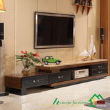 客厅现代家具定制大理石储物功能实木伸缩电视柜烤漆电视柜组合21