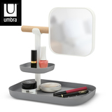 Umbra创意化妆品收纳架子化妆工具收纳盒置物架带化妆镜塑料层架