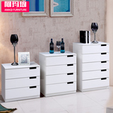 三四五斗柜现代简约时尚组合斗橱白色烤漆客厅卧室收纳储物抽屉柜