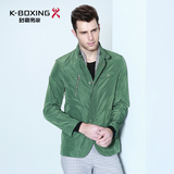 K-boxing/劲霸男装2016春夏新款时尚外套男式中长款夹克 FKZY1161
