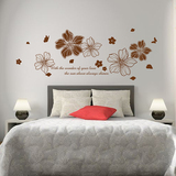 卧室床头温馨花可移除墙贴纸花房间装饰浪漫卧室贴画个性创意自粘
