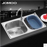 JOMOO九牧 304不锈钢水槽 厨房双槽洗菜盆拉丝表面02021 新款
