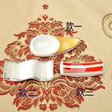 隆达外贸骨瓷出口骨质瓷 可放小汤勺与筷子 两用筷子架 勺托筷架