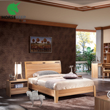 北欧简约现代实木原木1.2米单双人儿童床卧室储物箱气动高箱床