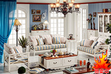 美式沙发组装乡村地中海田园布家具白色简约现代组合客厅厂家直销