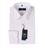 男士长袖衬衫修身商务职业正装工作服纯棉免烫纯白男装衬衣大码