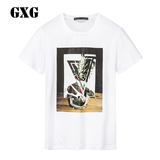 GXG男装  2016夏季商场同款  时尚白色圆领短袖T恤男#62244416