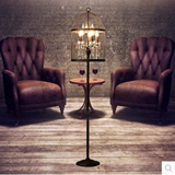 RH复古别墅创意个性美式灯铁艺鸟笼卧室客厅北欧式酒吧水晶落地灯