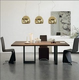 美式铁艺实木长方形餐桌椅组合 复古休闲咖啡桌会议桌办公电脑桌