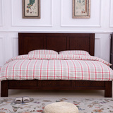 全实木双人床 1.8米简约美式乡村大床婚床 白橡木泽润卧室家具