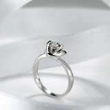 钻石世家白18K金钻石戒指裸钻钻戒铂金钻戒女结婚钻戒专柜正品
