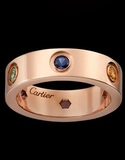 美国代购正品 Cartier/卡地亚 LOVE系列18K奢华玫瑰金多钻戒指