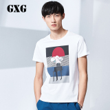 GXG男装 男士短袖T恤 时尚修身型男潮流圆领短袖T恤#62844028