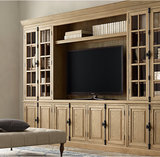 美式乡村法式欧式实木电视柜简约欧式视听柜仿古做旧复古风格家具