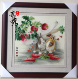 兔子工成品客厅玄关家庭装饰挂画兔子现代中式餐厅挂画包邮胡萝卜
