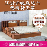 包邮实木床公主床白色床双人床1.5米1.8米书架床榻榻米床现代婚床
