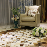 巴西南美进口纯天然牛皮地毯纯手工拼皮拼接地毯真皮高档客厅地毯