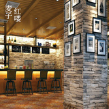 现代中式砖纹墙纸3D仿古砖头砖块文化石壁纸餐厅复古酒吧青砖灰色