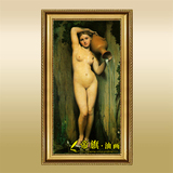 帝旗 欧美式裸女手工绘人物装饰油画 客厅走廊玄关有框壁画RR113