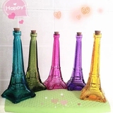 特价 彩色台典埃菲尔铁塔玻璃瓶 许愿瓶漂流瓶 创意礼品大中小号