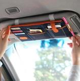汽车遮阳板套多功能置物袋票据包车载挂袋车用收纳包手机夹卡夹