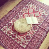 欧美苏格兰特色民族风粉红色沙发巾异域外贸客厅块毯地毯