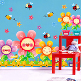 儿童房墙贴宝宝幼儿园布置卧室墙壁装饰可爱动物贴画贴纸幸福小花