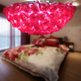 创意玫瑰花朵吸顶灯红色主卧室顶灯温馨浪漫婚房吸顶灯公主房灯饰