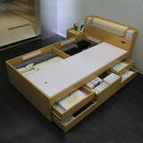 高箱储物抽屉收纳板式床双单人1.2米1.8米1.5米榻榻米床日式家具