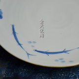 景德镇中式古典白瓷釉下青花手绘盘子手工餐具特色水果盘平盘