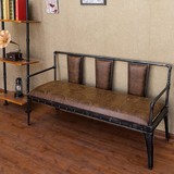 铁艺复古皮革沙发椅美式仿锈色做旧单人双人三人沙发LOFT椅子