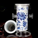 玻璃泡茶器茶杯双过滤 红茶茶具 陶瓷 不锈钢内胆花茶茶壶双耳杯