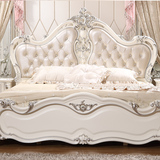 欧式全实木双人床美式床1.8/2.2米白色真皮床卧室家具定制2米婚床