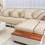 贵妃简约现代沙发垫实木四季通用坐垫防滑罩纯色布艺巾特价时尚
