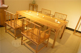 榆木免漆现代新中式简约茶桌椅茶楼私人会所定制实木家具厂家直销