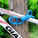 玥玛专业户外自行车锁带锁架山地车锁单车锁头 钢丝锁防盗锁具 蓝