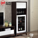 和购客厅家具 北欧后现代实木酒柜简约单门储物柜玻璃展示柜HG501
