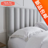 现代韩式简约布艺软包条纹民宿酒店卧室床头板单双人时尚床头靠背