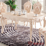 欧式餐桌 法式餐桌 现代时尚 田园简约风格 象牙白长方形雕花桌椅