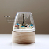 Z.M DIY北欧玻璃摆件工艺品装饰摆件礼品美式创意原木底玻璃罐罩