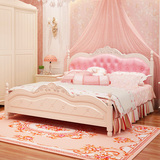 韩式公主床卧室家具欧式床粉色实木1.5双人床女孩儿童床田园风格