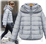 香港代购2015冬季韩版SZ加厚保暖时尚外套女短款毛线拼接羽绒棉衣