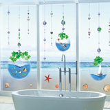 卫生间浴室墙贴纸防水瓷砖贴画 海底世界 幼儿园游泳馆玻璃双面贴
