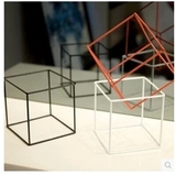 铁艺正方形摆件几何装饰品创意软装装饰品 新中式方形摆设品特价