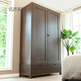 纯实木两门衣柜白橡木双门衣柜0.9米/1.15米衣柜北欧简约卧室家具