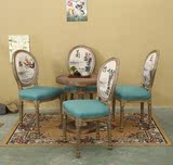 欧式复古做旧实木餐椅 美式休闲椅咖啡椅酒店餐厅椅化妆椅子特价