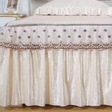 家纺新品 水晶绒夹棉蕾丝床裙加棉床罩欧式床套加厚公主花边