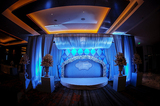 婚礼场地布置 大型背景纱幔布置 喷绘搭建 灯光舞台音响租赁
