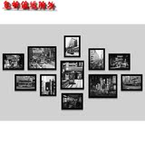 黑白老香港街景装饰画茶餐厅港式甜品店宾馆酒店咖啡厅餐馆照片墙