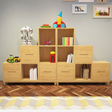 小孩书架书柜 现代简约自由组合置物架 儿童北欧纯实木白蜡木书柜